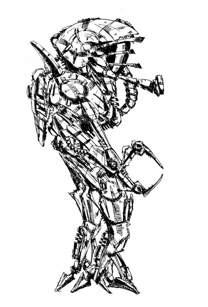 Futuristic Robot Warrior by Kulik — canvas wall art