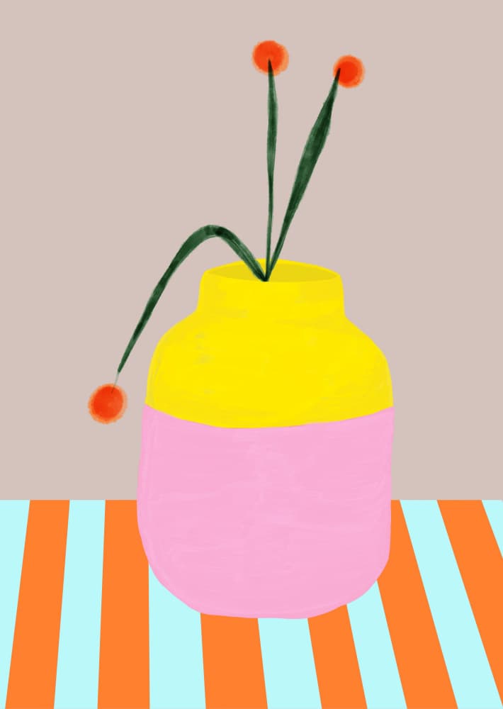 Colorful Striped Still Life by Ute Arnold — canvas wall art
