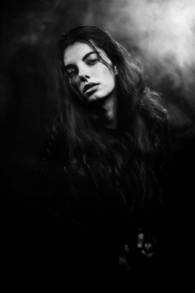 Moody Woman Portrait by Artem Vasilenko — canvas wall art