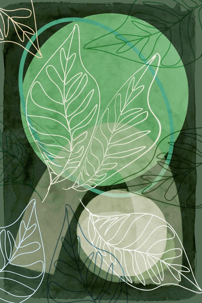 Abstract Green Leaves