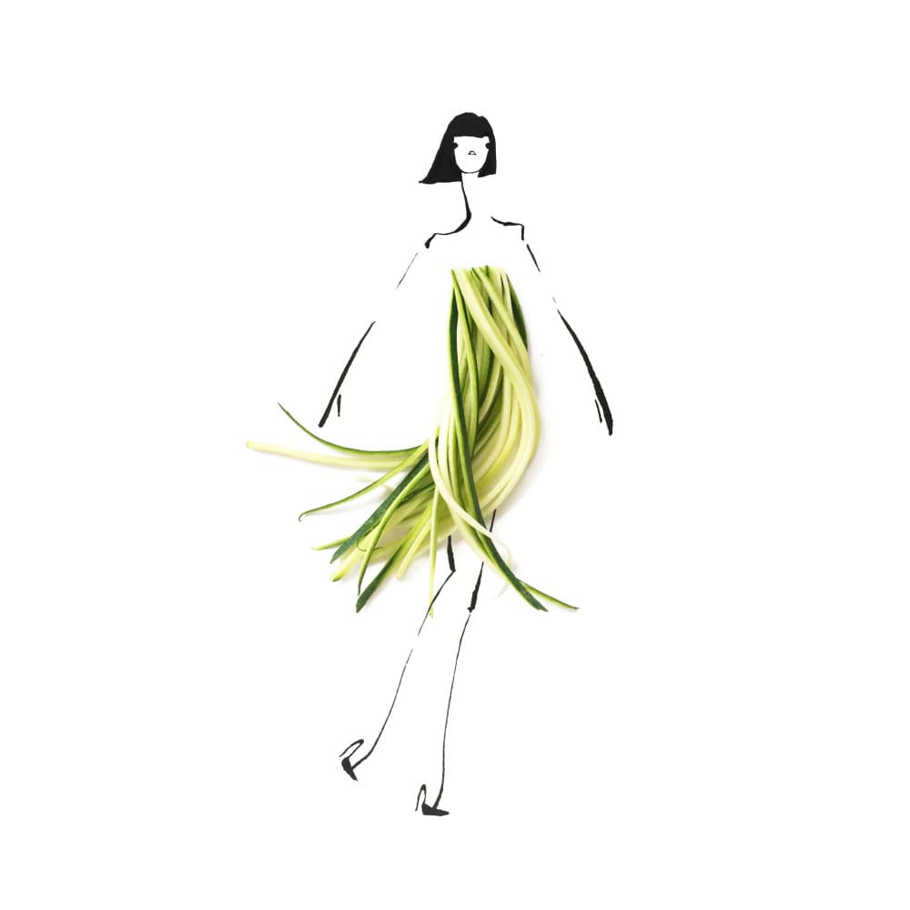 Zucchini Fashion Dress by Gretchen Roehrs — canvas wall art
