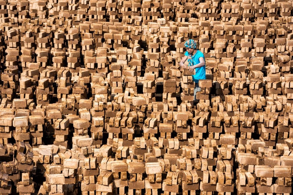Brickyard Worker by Hamid Jamshidian — canvas wall art