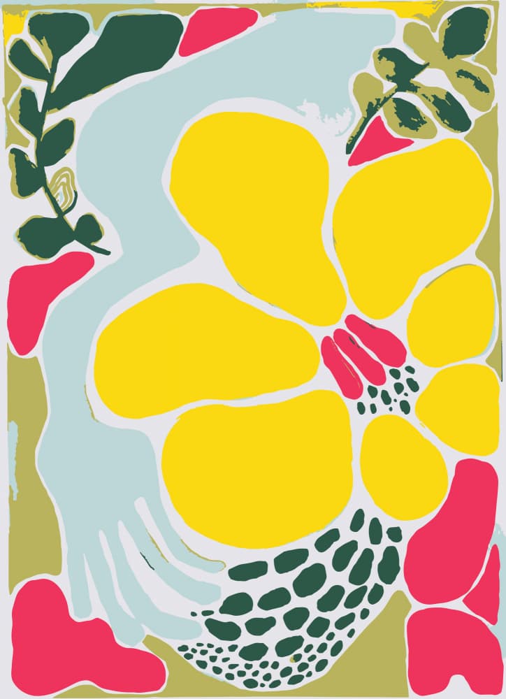 Abstract Yellow Blooms by Sarah Fitzgerald — canvas wall art