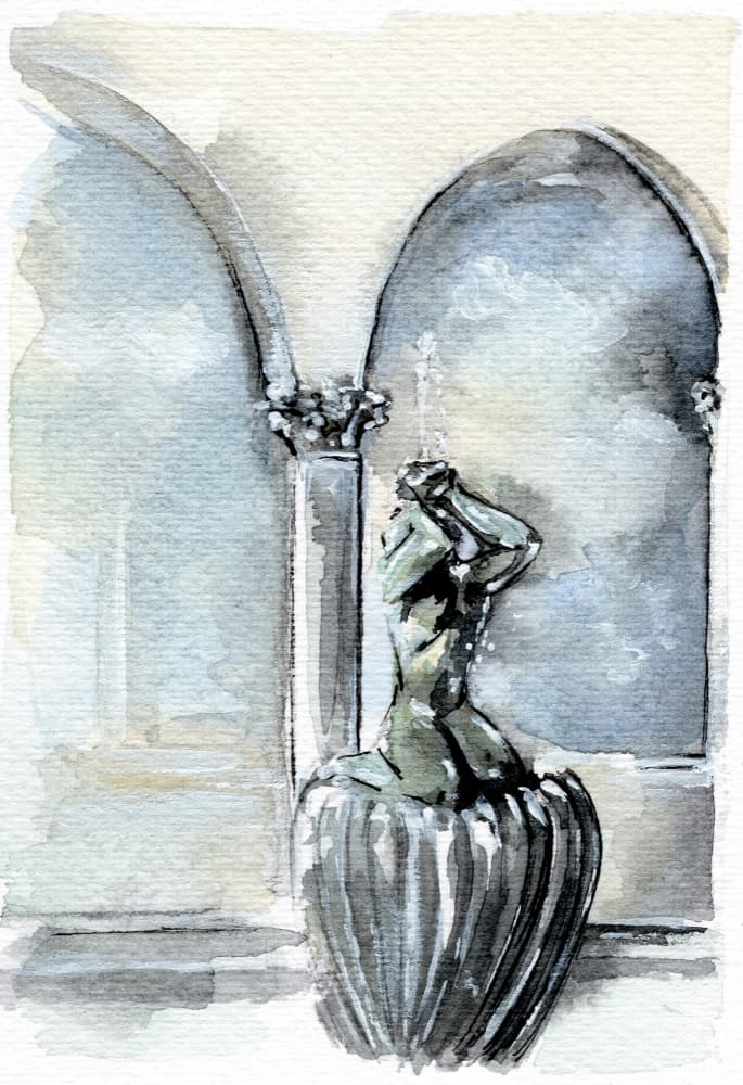 Classical Fountain Figure by Helena Engström — canvas wall art