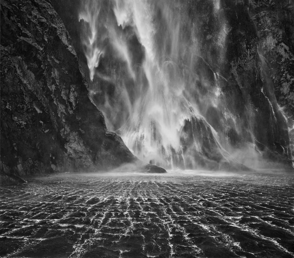 Black White Waterfall by Yan Zhang — canvas wall art