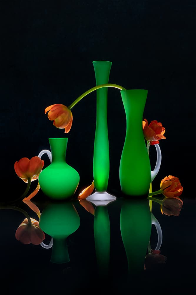 Glowing Floral Vases by Lydia Jacobs — canvas wall art