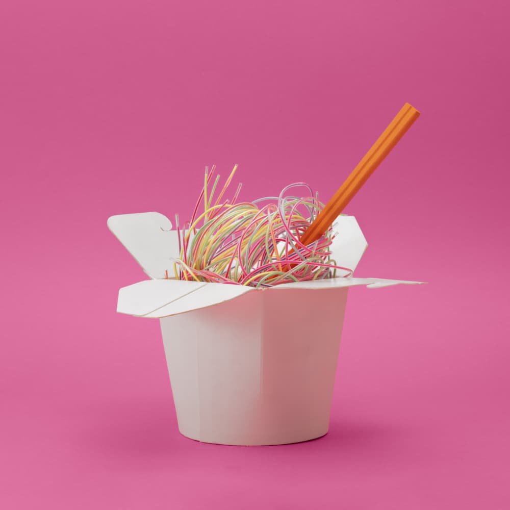 Colorful Wire Noodles by Julia Ramiro — canvas wall art