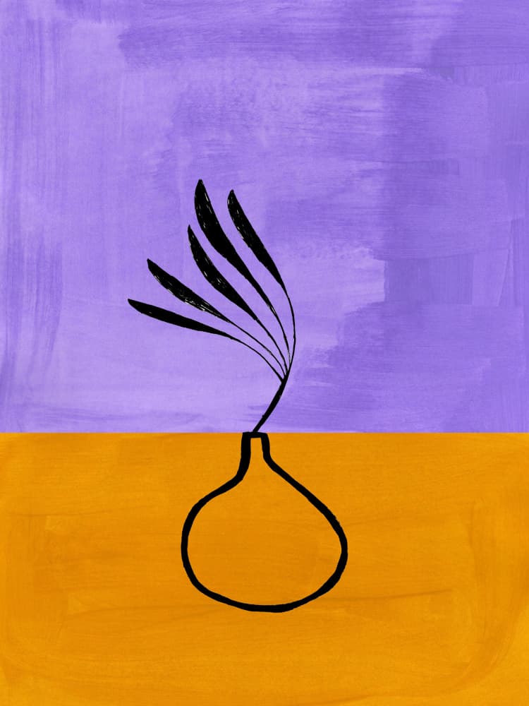Minimalist Botanical Vase by Ejaaz Haniff — canvas wall art
