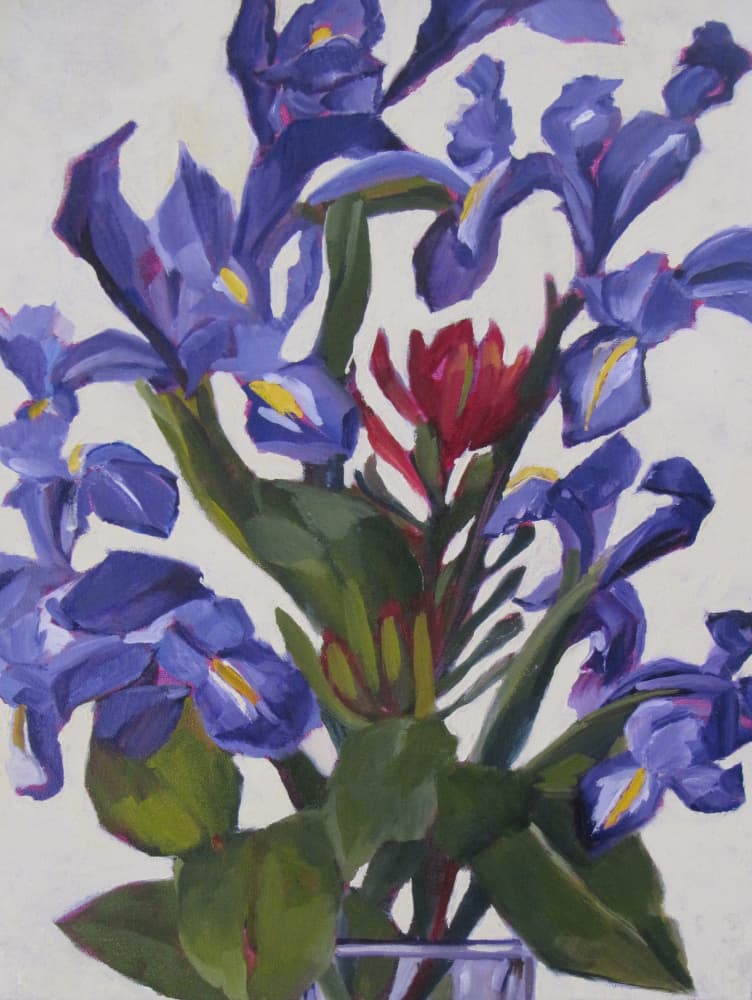 Vibrant Iris Bouquet by Maxine Shore — canvas wall art