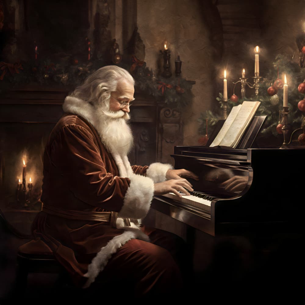 Santa's Serenade by Emel Tunaboylu — canvas wall art