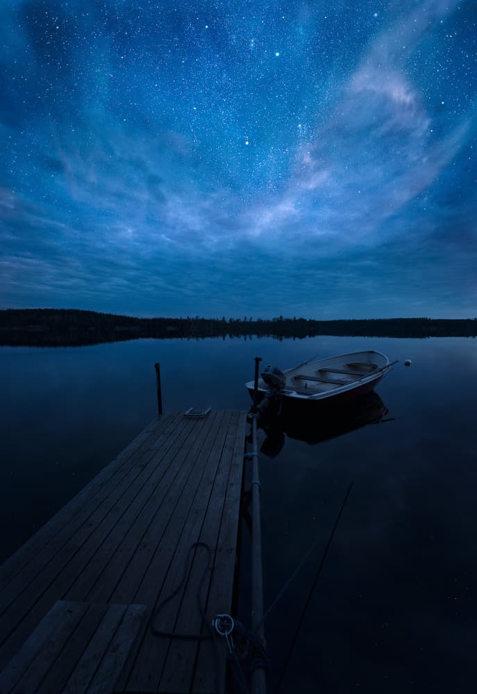 Starlit Lake Dock by Christian Lindsten — canvas wall art