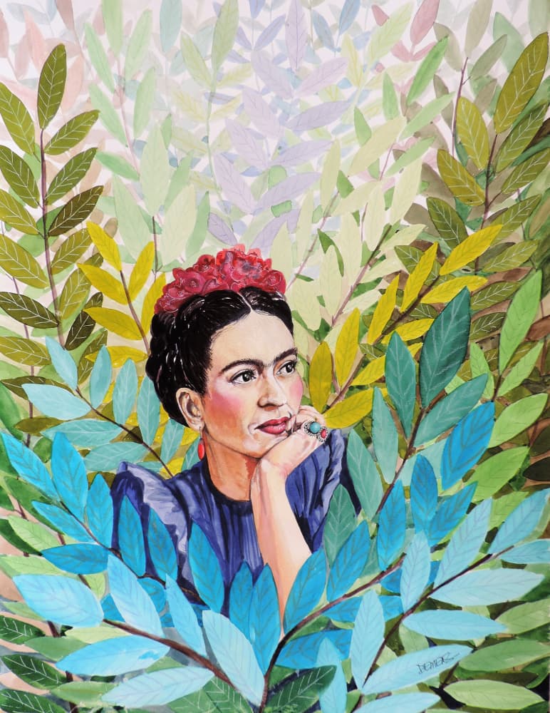 Woman in Lush Leaves by Sylvie Demers — canvas wall art
