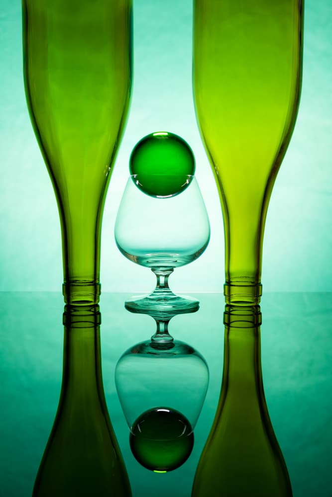 Green Glass Reflections by Azriel Yakubovitch — canvas wall art