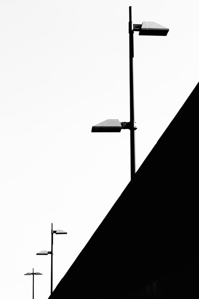 Streetlights Minimal Architecture by Peter Pfeiffer — canvas wall art