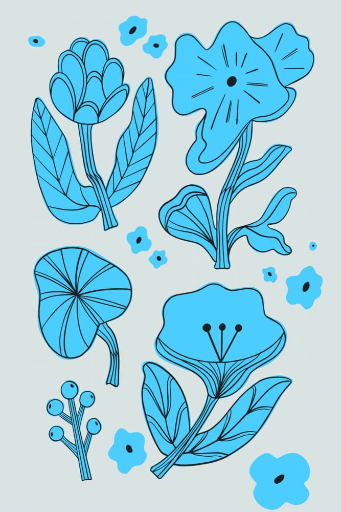 Minimalist Blue Flowers by jay stanley — canvas wall art