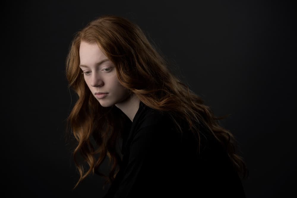 Pensive Redhead Portrait by Carine Belzon — canvas wall art