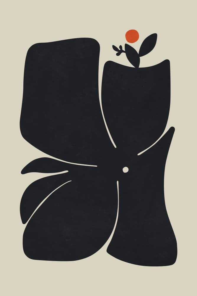 Abstract Black Bird by amini54 — canvas wall art