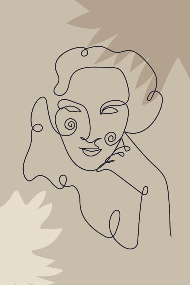 Modern Line Art Woman by Anna Rose — canvas wall art