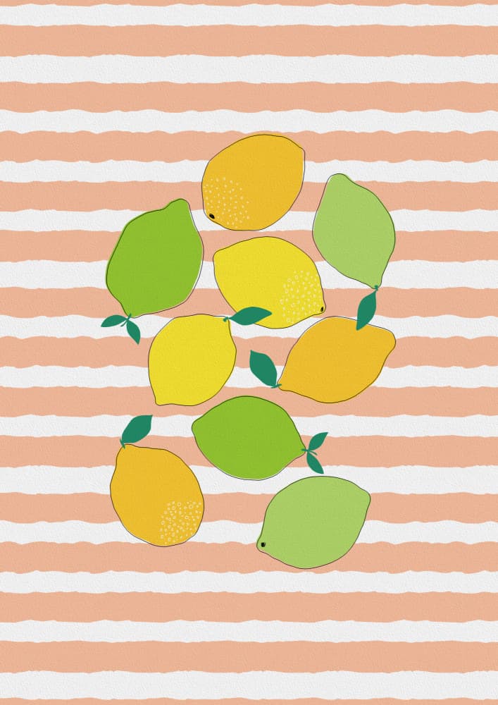 Fresh Citrus Stripes by Orara Studio — canvas wall art