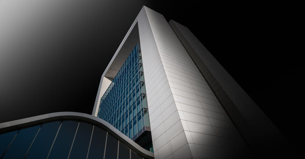 Modern Building Perspective by Jörg  Vollrath — canvas wall art