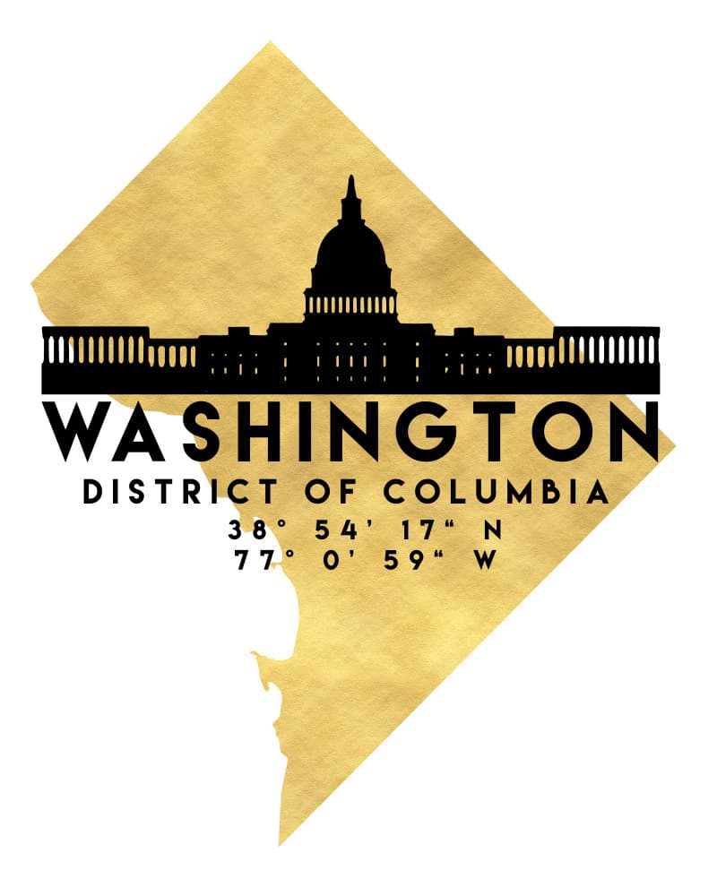 Washington DC Gold Capitol by Emiliano Deificus — canvas wall art