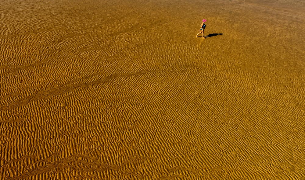 Golden Beach Solitude by Jois Domont ( J.L.G.) — canvas wall art