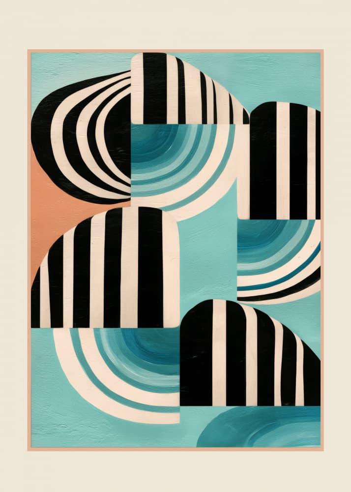 Aqua Arch Pattern by Nadjaa — canvas wall art