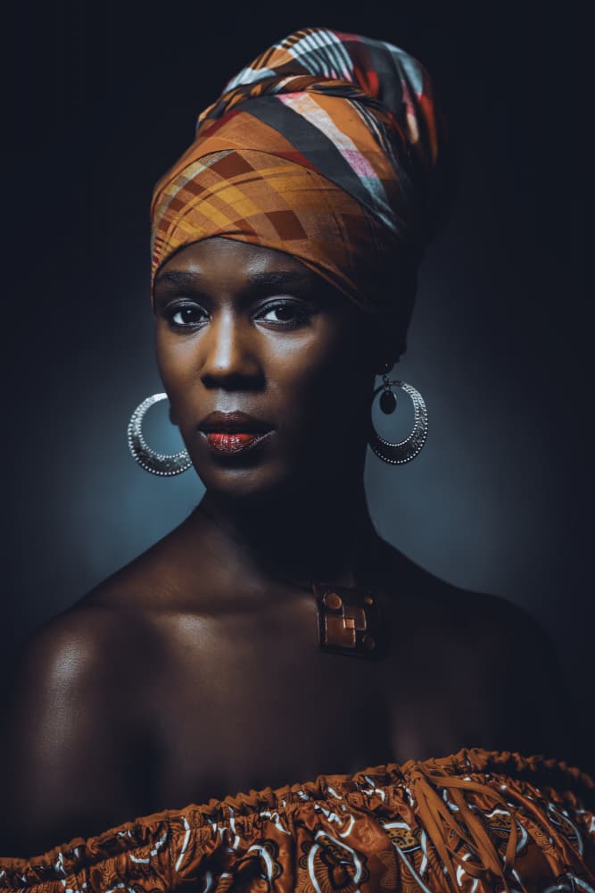 African Elegance Portrait by Hardik Pandya — canvas wall art