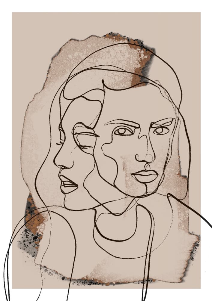 Duality in Lines by Treechild — canvas wall art