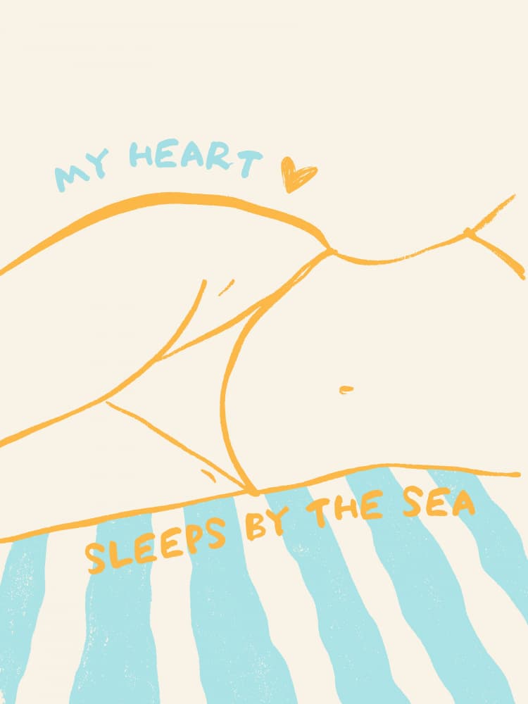 Serene Beach Sleep by Ohkimiko — canvas wall art