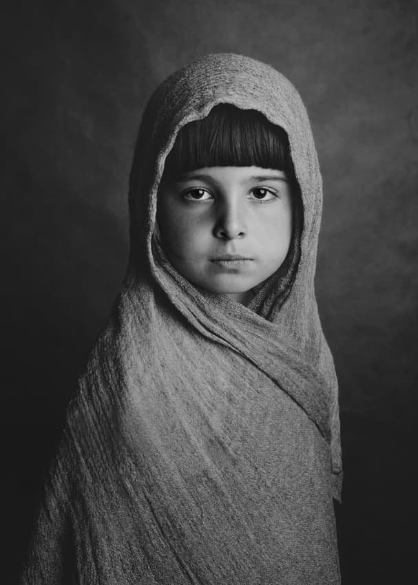 Pensive Child Gaze by Monique — canvas wall art