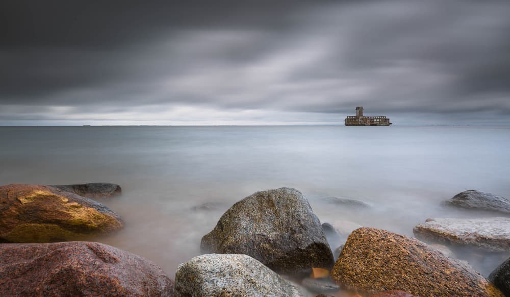 Moody Sea Fort by Wojciech Łączkowski — canvas wall art