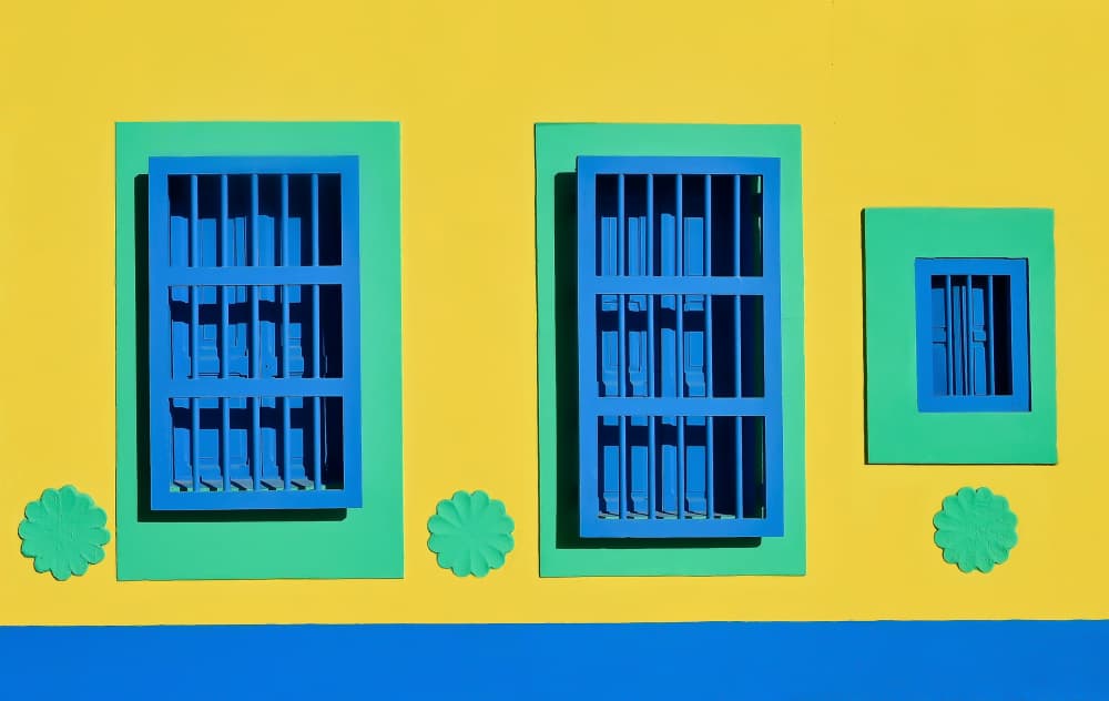 Vibrant Yellow Windows by wiebe wilbers — canvas wall art