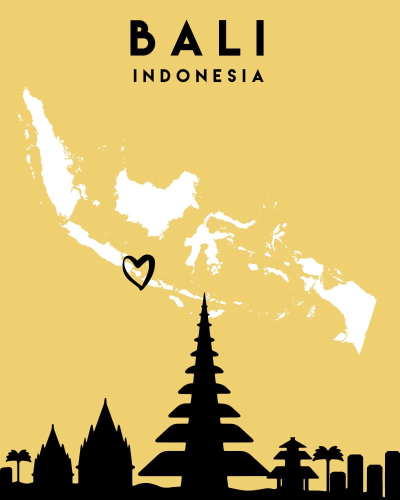 Bali Temple Skyline by Emiliano Deificus — canvas wall art