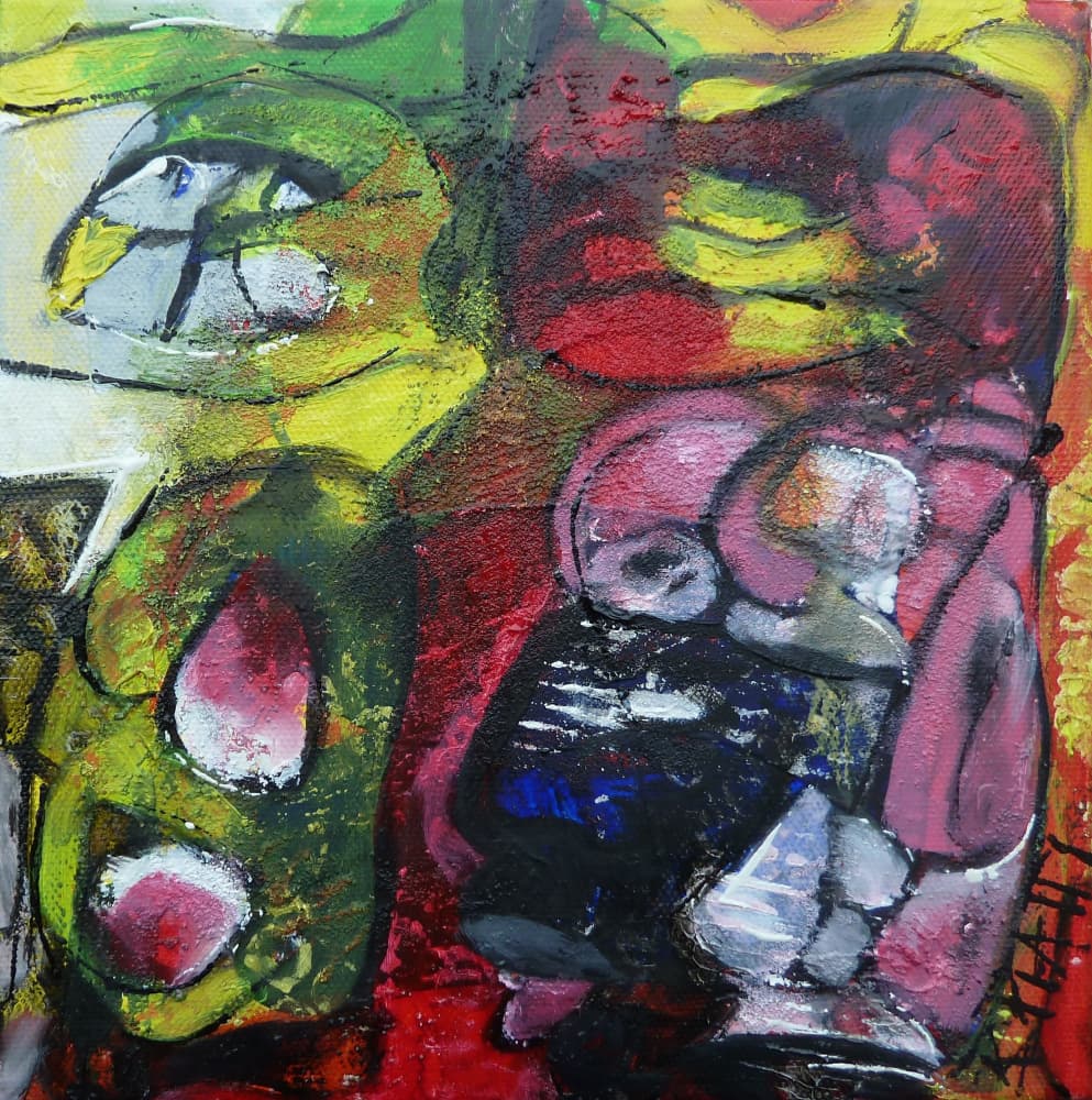 Vibrant Abstract Faces by Barbara Piatti — canvas wall art