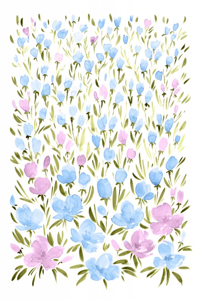 Soft Floral Garden by Rosana Laiz Blursbyai — canvas wall art