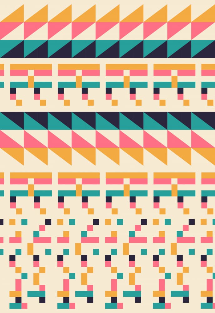 Vibrant Geometric Pixel Pattern by Florent Bodart — canvas wall art