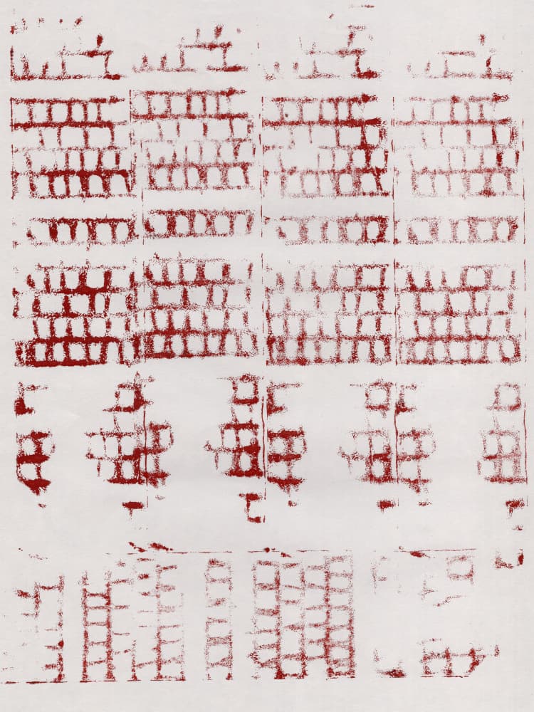 Distressed Red Grid by Dina Dankers — canvas wall art