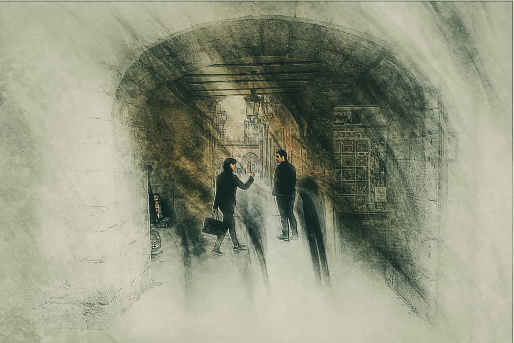 Dark Tunnel Encounter by Jan van der Linden — canvas wall art