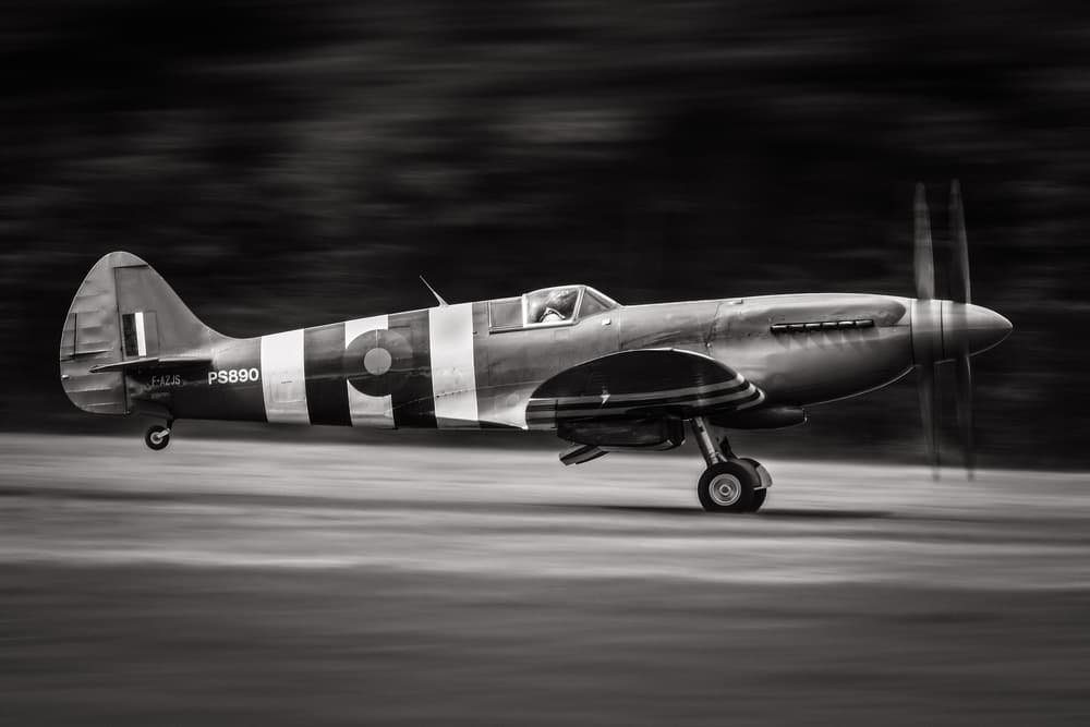 Classic Spitfire Takes Flight by JLP — canvas wall art