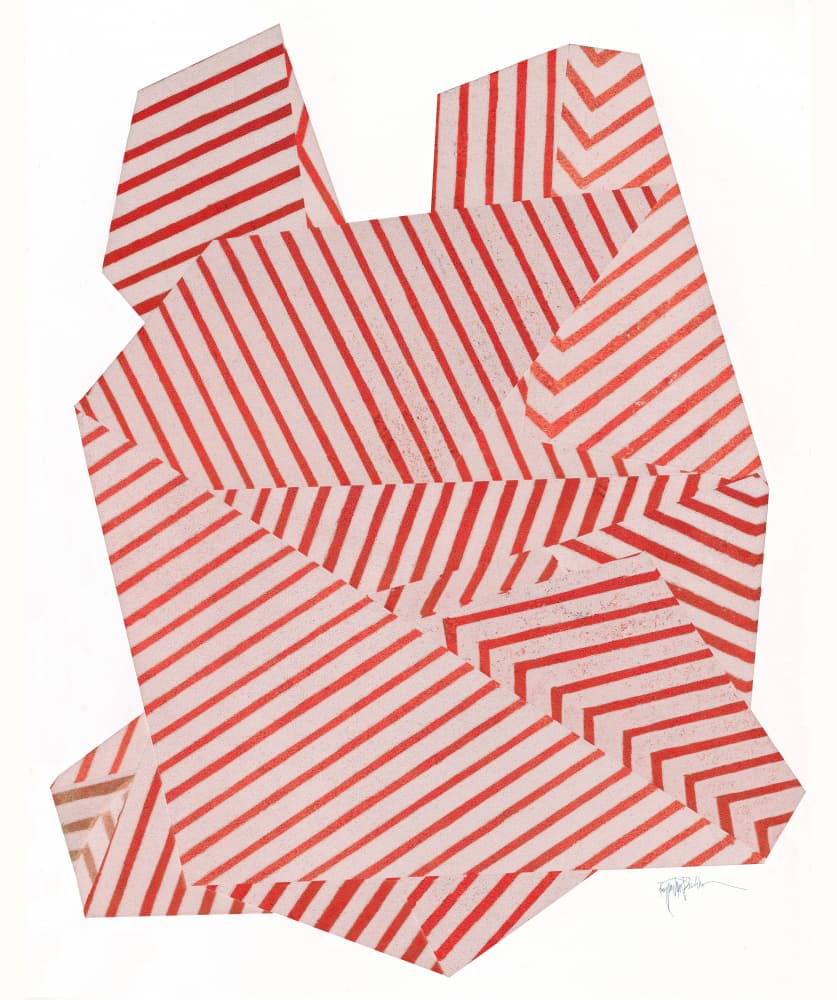 Geometric Red Stripes by Paulina Vårregn — canvas wall art