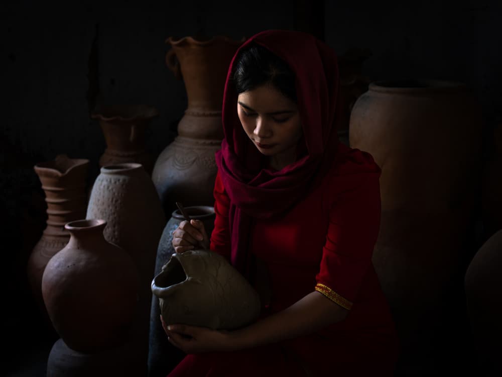 Potter's Quiet Craft by HuongHoang — canvas wall art