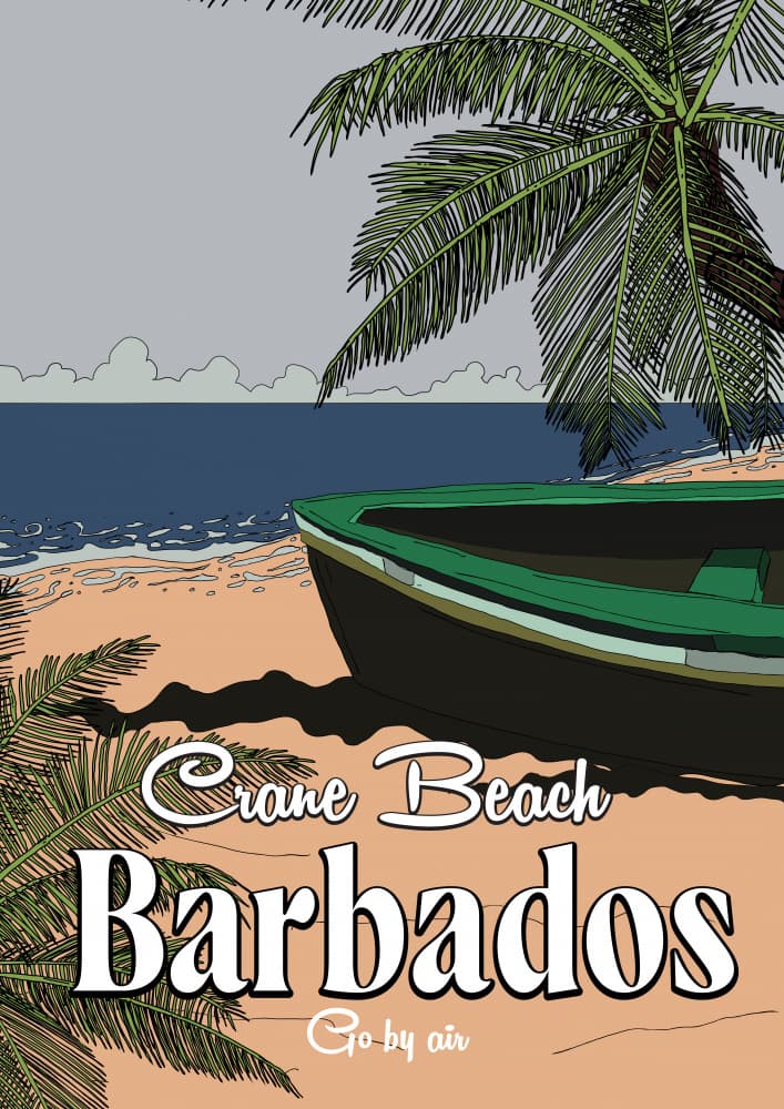 Caribbean Beach Boat by Nicholas — canvas wall art