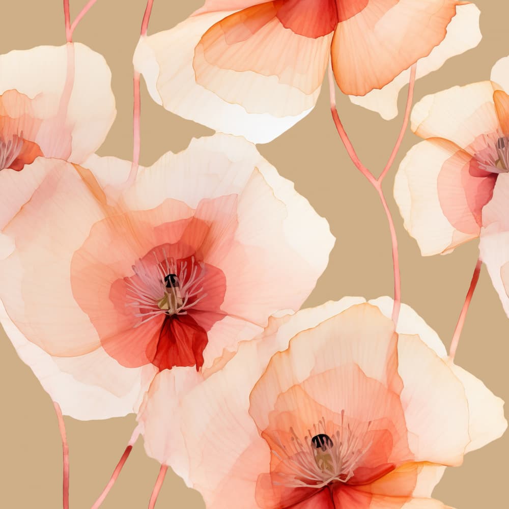 Translucent Pink Poppies by Bilge Paksoylu — canvas wall art