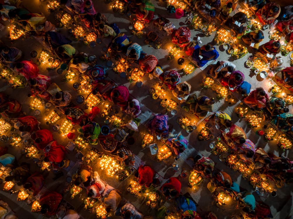 Spiritual Candlelight Gathering by Azim Khan Ronnie — canvas wall art