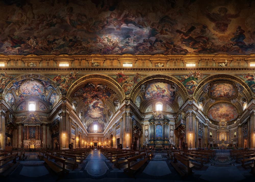 Grand Baroque Church Interior by Juan Pablo de Miguel — canvas wall art