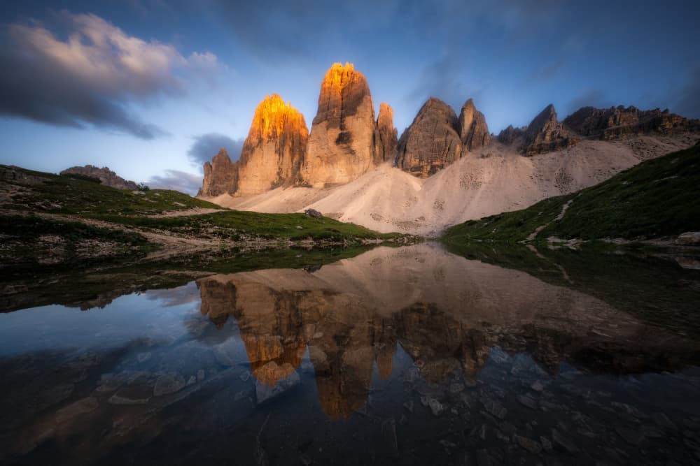 Golden Mountain Reflection by Marian Kuric QEP — canvas wall art