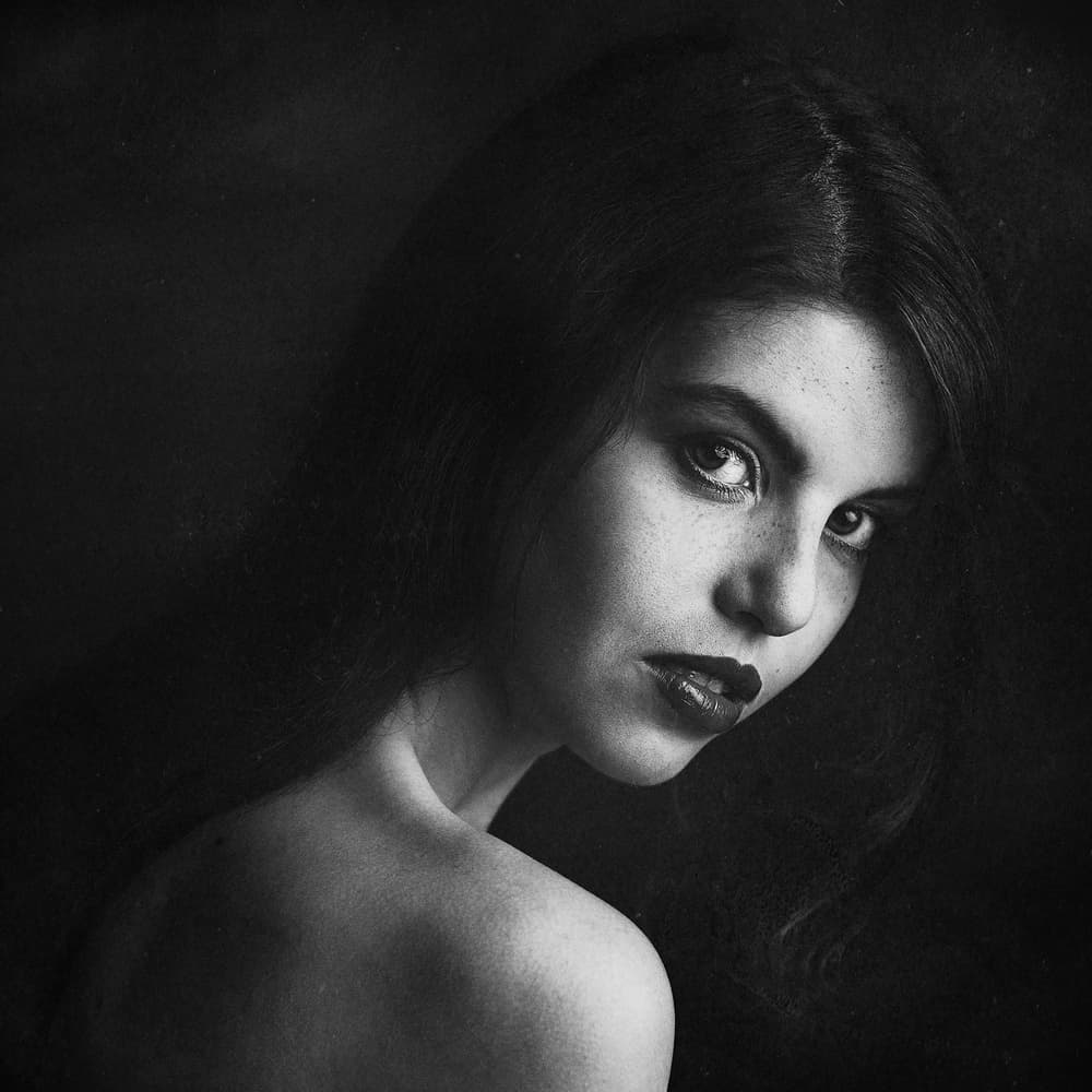 Moody Woman Portrait by Ruslan Bolgov — canvas wall art