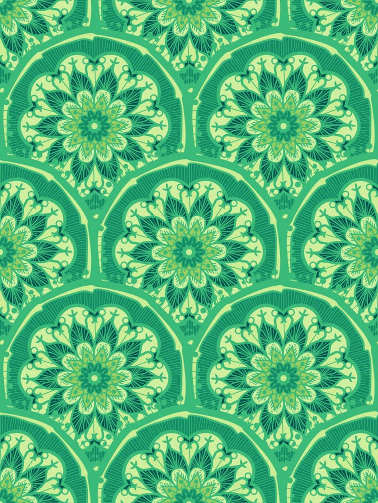 Ornate Green Mandalas by Marika Barsrsind — canvas wall art