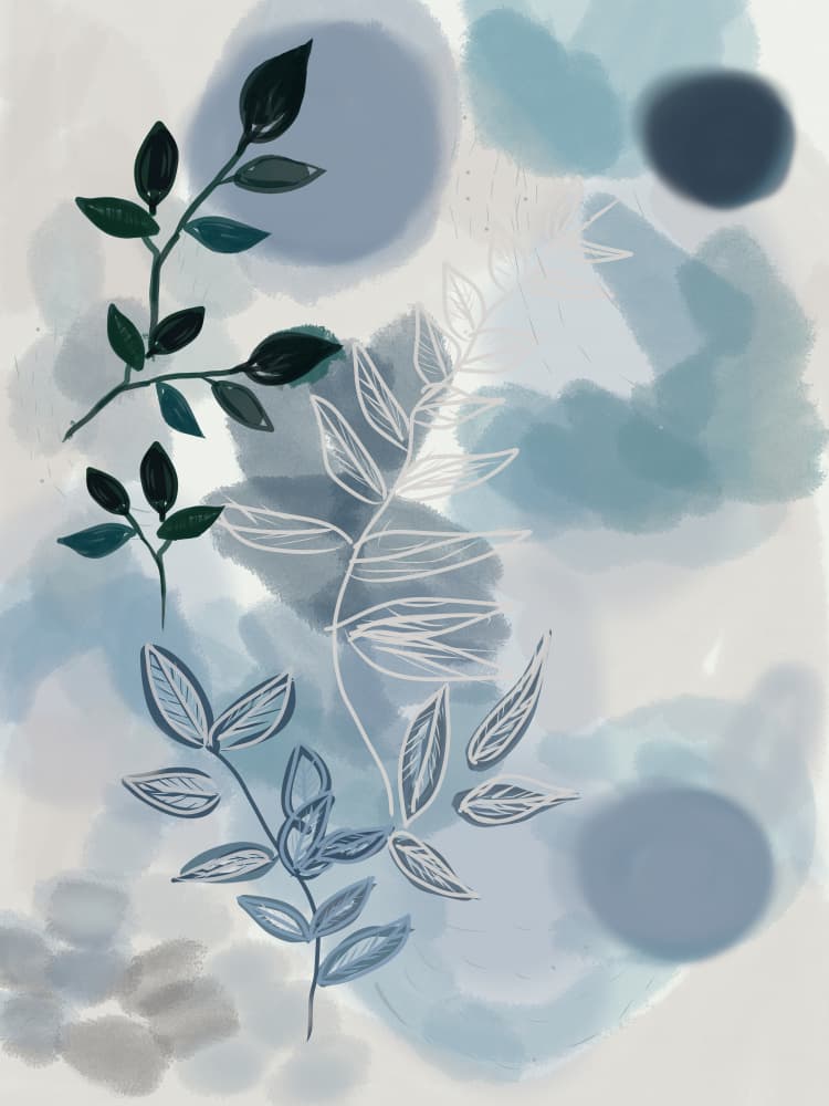 Abstract Botanical Leaves by casa cartissi — canvas wall art